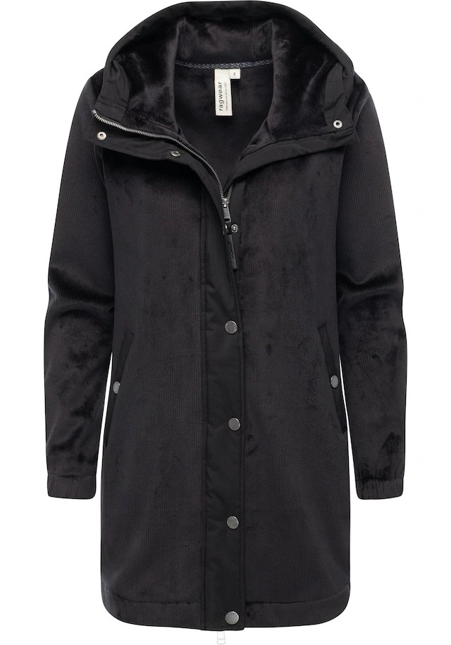Ragwear Kurzmantel »Cousy Bonded YOUMODO« Weicher Damen Rippstrick-Mantel mit Kapuze
