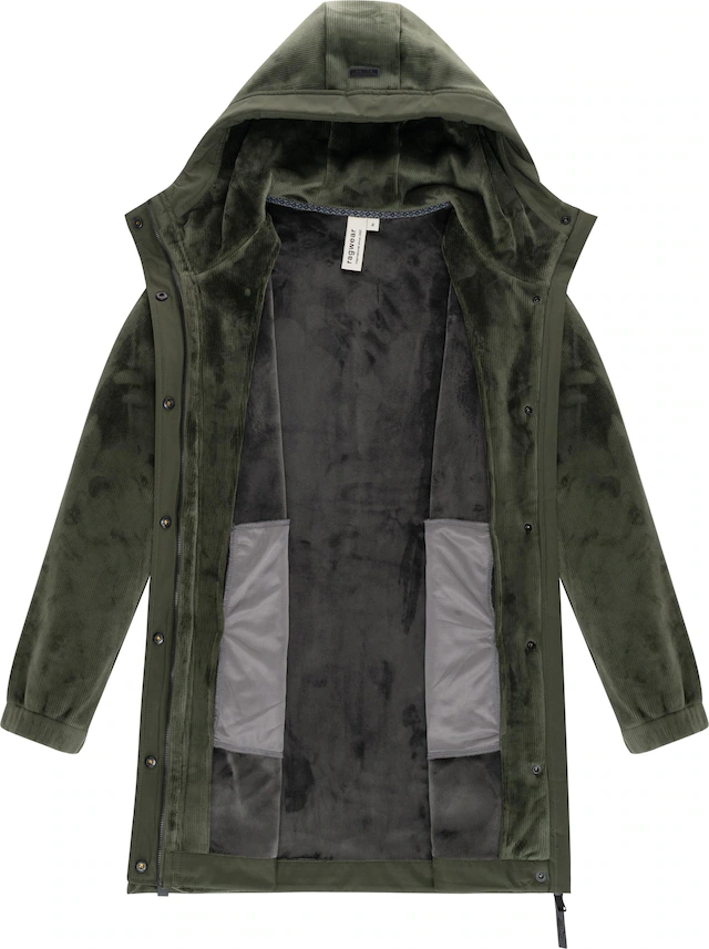 Ragwear Kurzmantel »Cousy Bonded YOUMODO« Weicher Damen Rippstrick-Mantel mit Kapuze