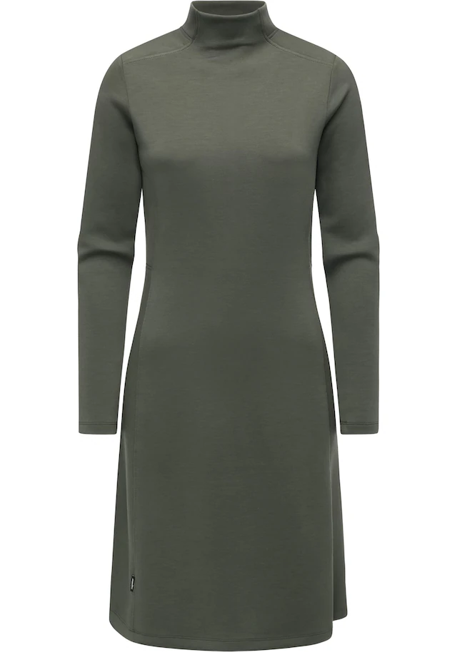 Ragwear A-Linien-Kleid »Leavie« Ohne Taschen Modisches Damen Sweatkleid mit Stehkragen