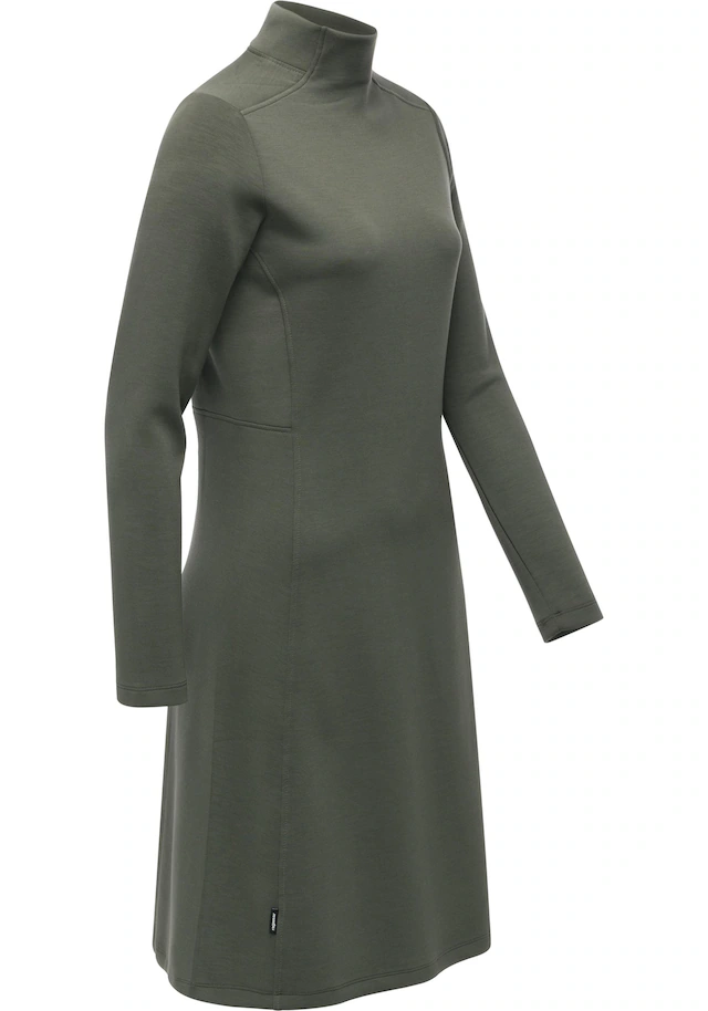 Ragwear A-Linien-Kleid »Leavie« Ohne Taschen Modisches Damen Sweatkleid mit Stehkragen