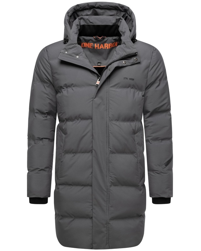 Stone Harbour Steppmantel »Thadeek XX« Warmer Mantel mit abnehmbarer und verstellbarer Kapuze
