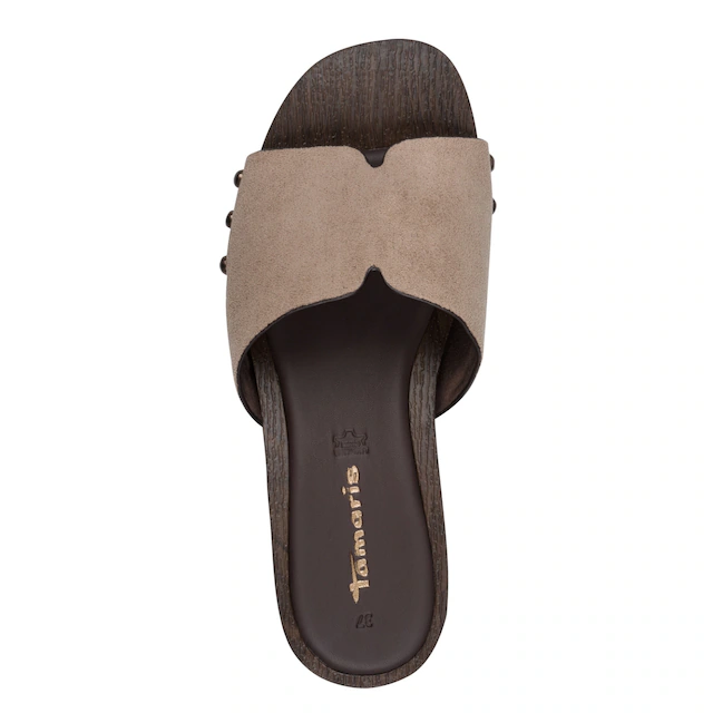 Tamaris Pantolette Blockabsatz, Sommerschuh, Schlüpfschuh mit aufgesetzten Nieten