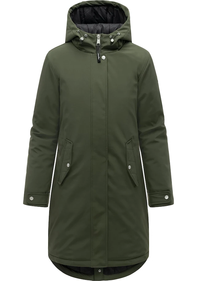 Ragwear Softshellmantel »Itiga« Wasserdichter Übergangsmantel mit Taillenzugband