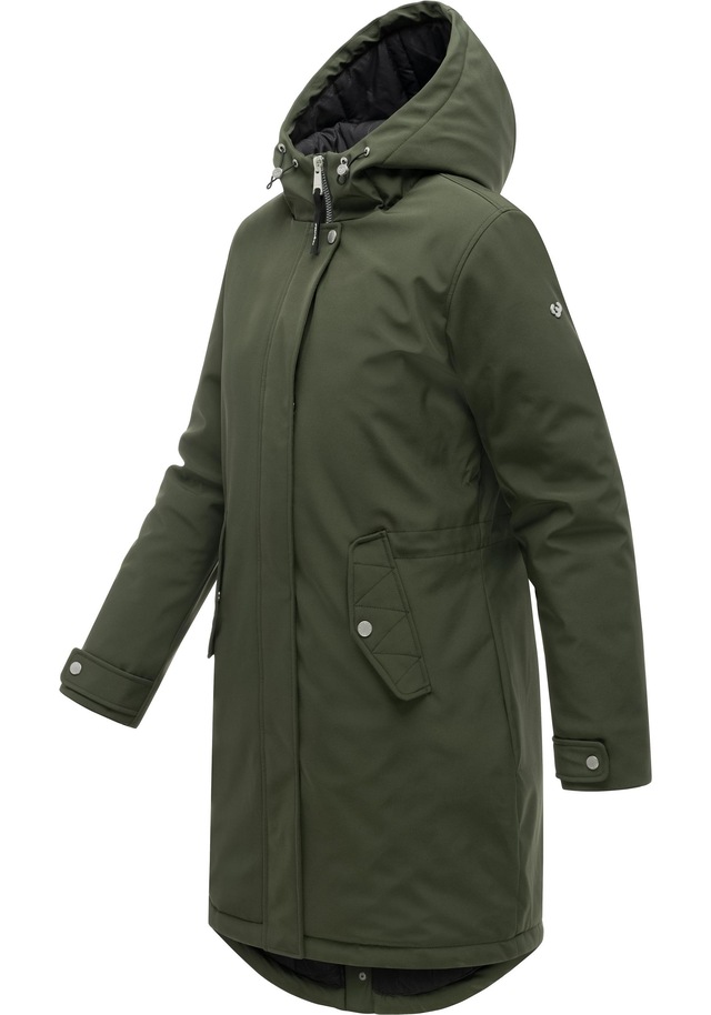 Ragwear Softshellmantel »Itiga« Wasserdichter Übergangsmantel mit Taillenzugband