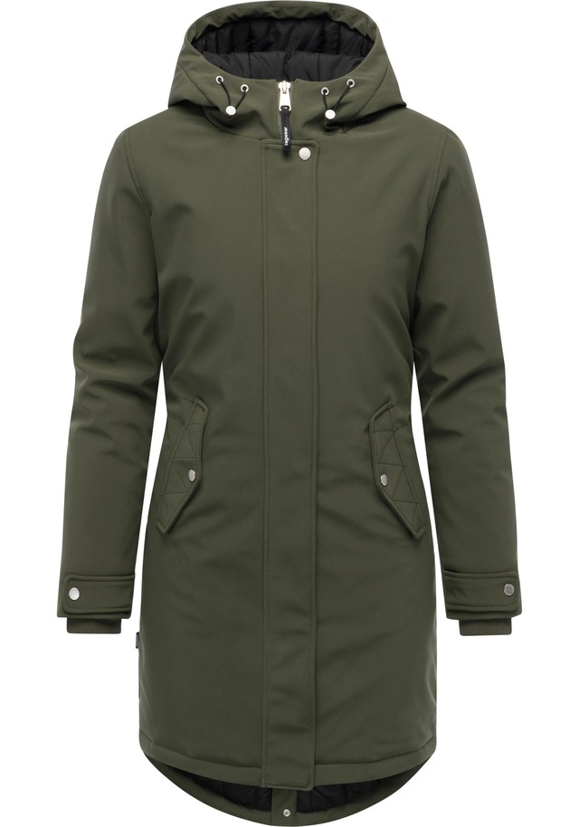 Ragwear Softshellmantel »Itiga« Wasserdichter Übergangsmantel mit Taillenzugband