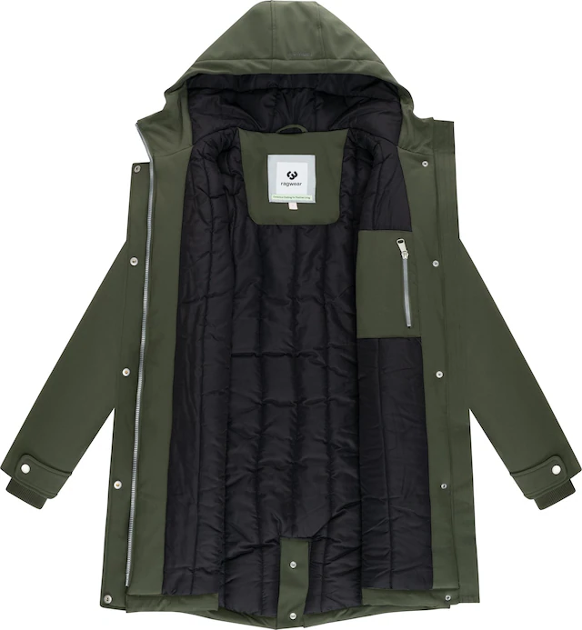 Ragwear Softshellmantel »Itiga« Wasserdichter Übergangsmantel mit Taillenzugband