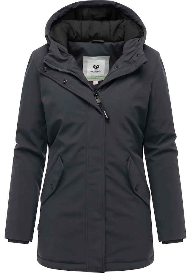 Ragwear Softshellmantel »Navanuti« Wasserdichter Wintermantel mit Kapuze