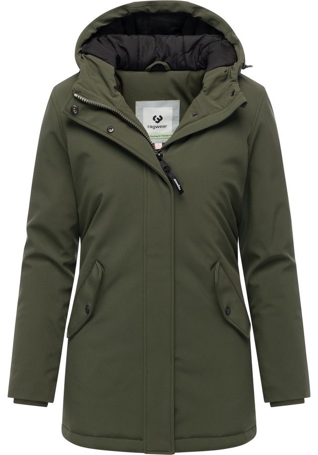 Ragwear Softshellmantel »Navanuti« Wasserdichter Wintermantel mit Kapuze
