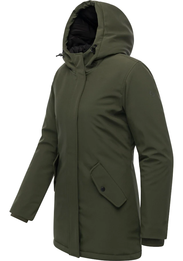 Ragwear Softshellmantel »Navanuti« Wasserdichter Wintermantel mit Kapuze