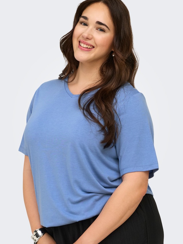 ONLY CARMAKOMA V-Shirt »CARCORAL S/S V-NECK TEE JRS«