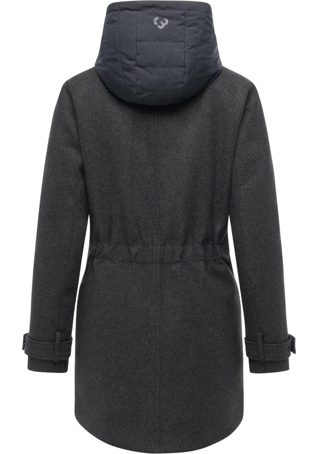 Ragwear Wintermantel »Petuja Felt YOUMODO« Klassischer Damen Kurzmantel mit Kapuze