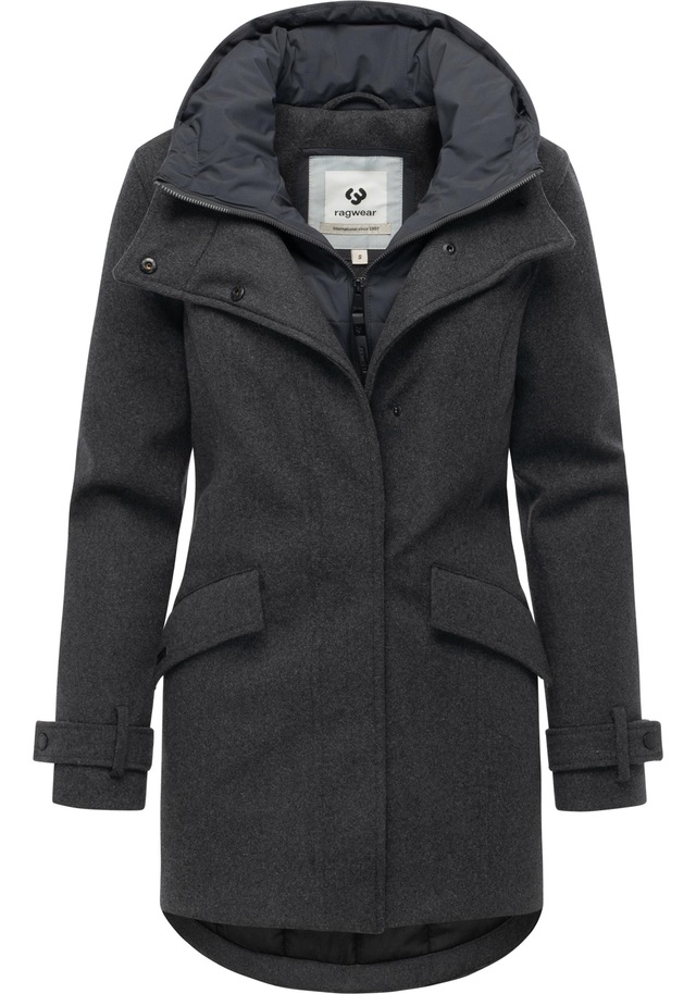 Ragwear Wintermantel »Petuja Felt YOUMODO« Klassischer Damen Kurzmantel mit Kapuze