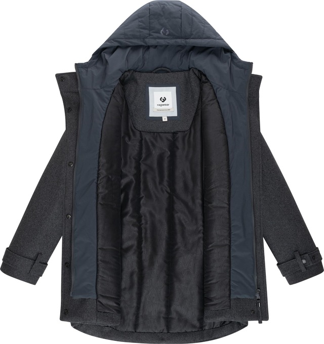 Ragwear Wintermantel »Petuja Felt YOUMODO« Klassischer Damen Kurzmantel mit Kapuze