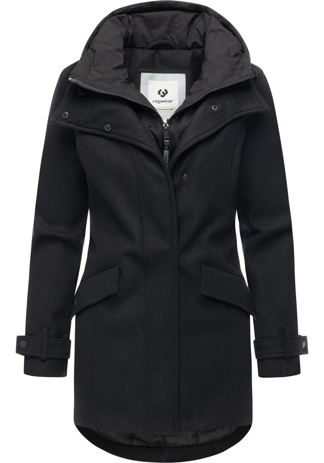 Ragwear Wintermantel »Petuja Felt YOUMODO« Klassischer Damen Kurzmantel mit Kapuze