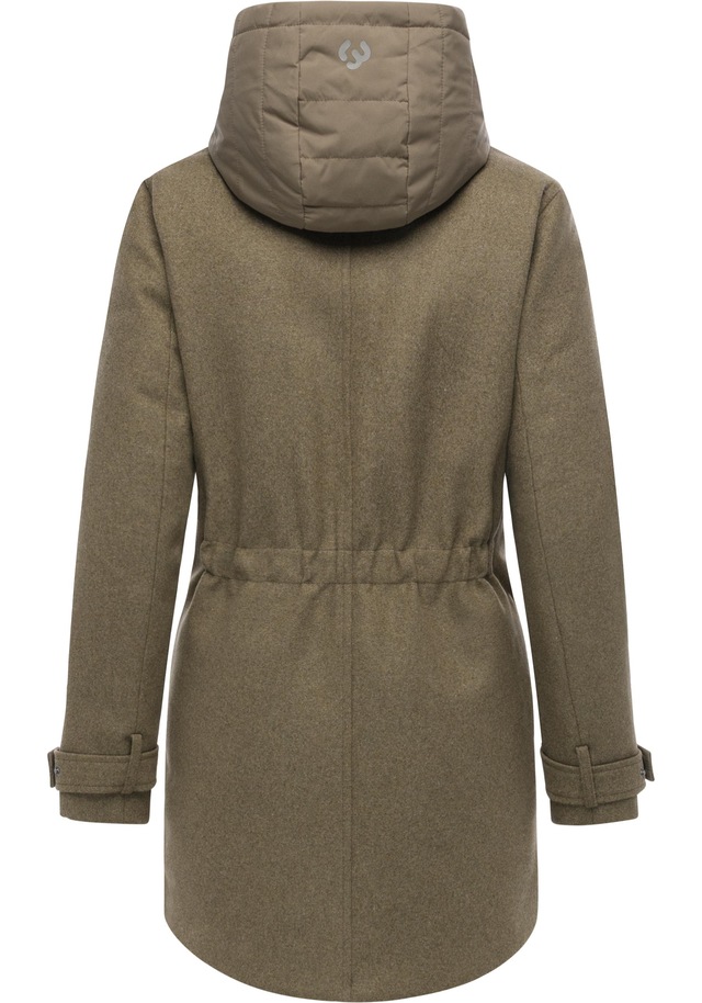 Ragwear Wintermantel »Petuja Felt YOUMODO« Klassischer Damen Kurzmantel mit Kapuze