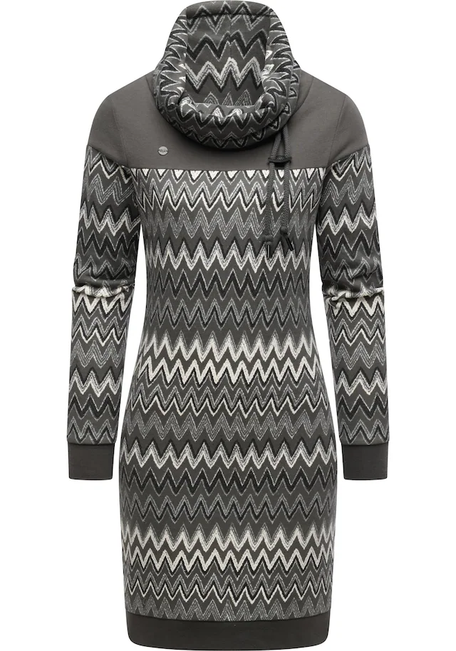 Ragwear Sweatkleid »Chlloe Zig Zag YOUMODO« Ohne Taschen stylisches Langarm Minikleid mit ZigZag-Muster