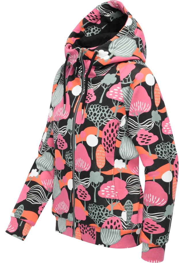 Ragwear Sweatjacke »Fllawia Print« modische Damen Zip-Jacke mit Allover-Print