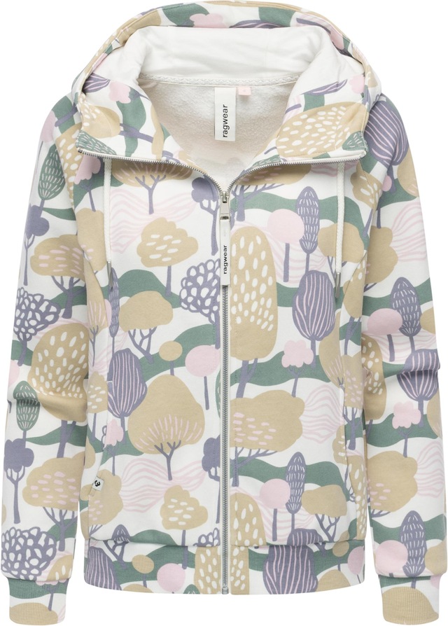 Ragwear Sweatjacke »Fllawia Print« modische Damen Zip-Jacke mit Allover-Print