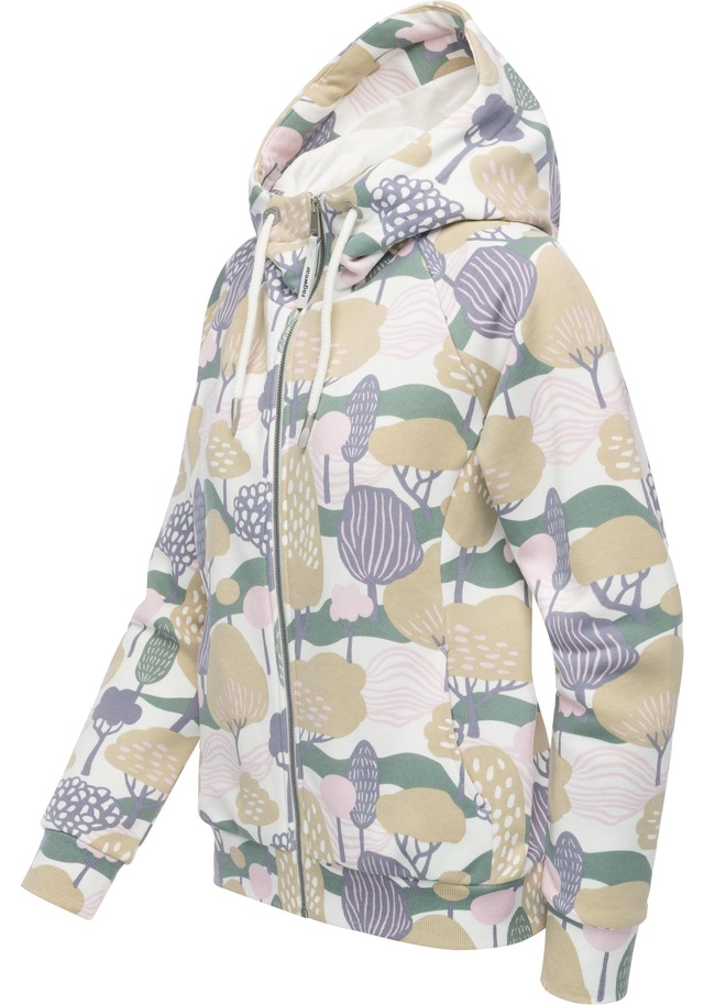 Ragwear Sweatjacke »Fllawia Print« modische Damen Zip-Jacke mit Allover-Print