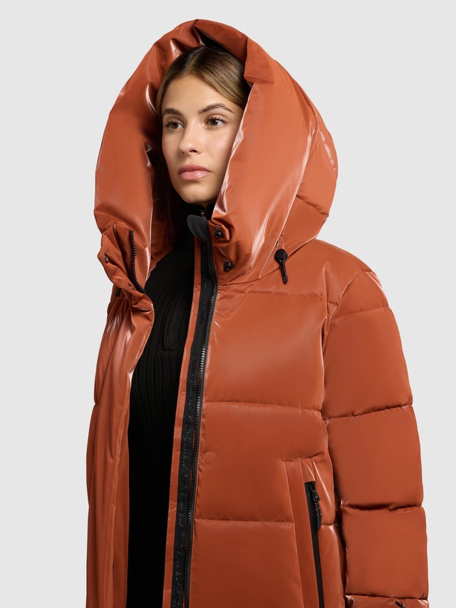 khujo Steppmantel »Soulani5 Shiny« warmer Damen Wintermantel aus glänzendem Obermaterial