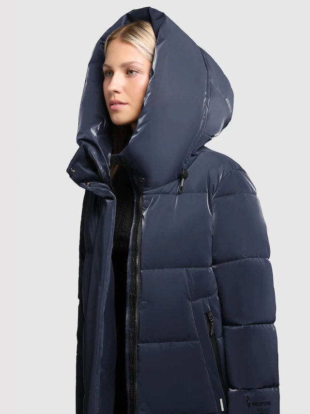 khujo Steppmantel »Soulani5 Shiny« warmer Damen Wintermantel aus glänzendem Obermaterial