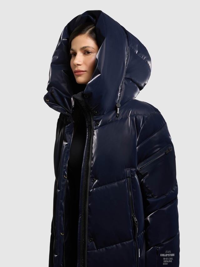 khujo Wintermantel »Pulset Shiny« Winter Steppmantel aus einem auffällig glänzendem Material