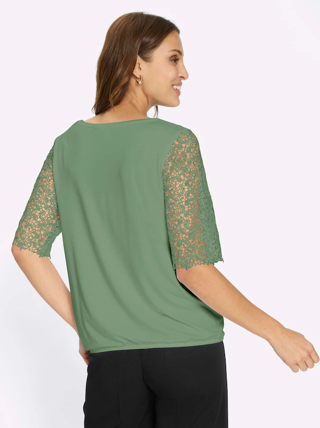 Lady Rundhalsshirt »Spitzen-Shirt« 1 tlg.