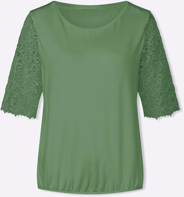Lady Rundhalsshirt »Spitzen-Shirt« 1 tlg.
