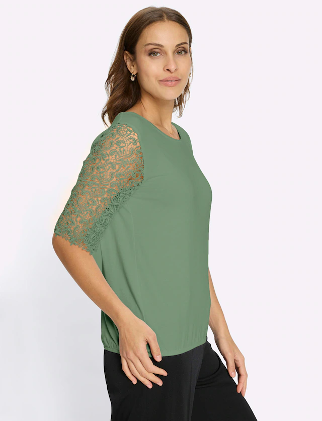Lady Rundhalsshirt »Spitzen-Shirt« 1 tlg.