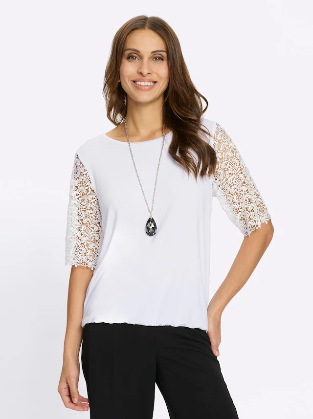 Lady Rundhalsshirt »Spitzen-Shirt« 1 tlg.