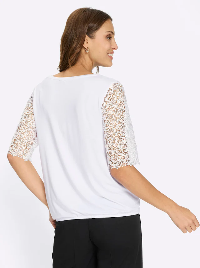 Lady Rundhalsshirt »Spitzen-Shirt« 1 tlg.