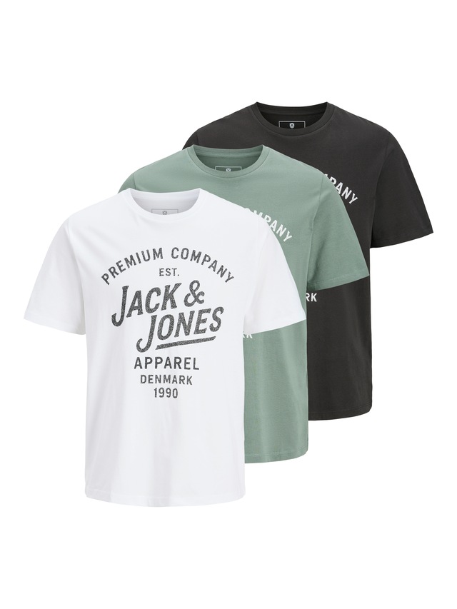 Jack & Jones Rundhalsshirt »JPRBLUZANE SS TEE FST 3PK MP« Packung, 3