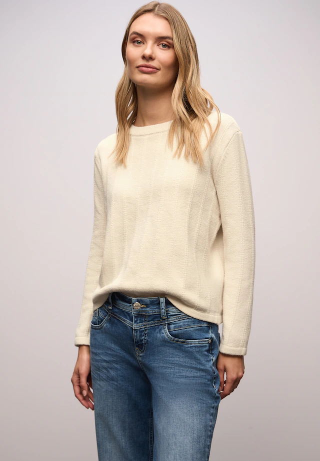 STREET ONE Strickpullover mit Rundhals, strukturiert