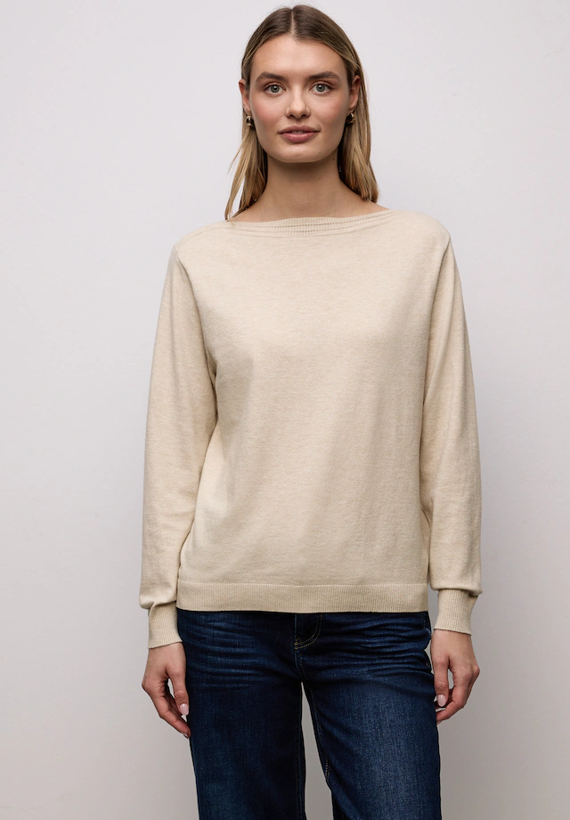 STREET ONE Strickpullover U-Boot-Ausschnitt mit Strukturdetails