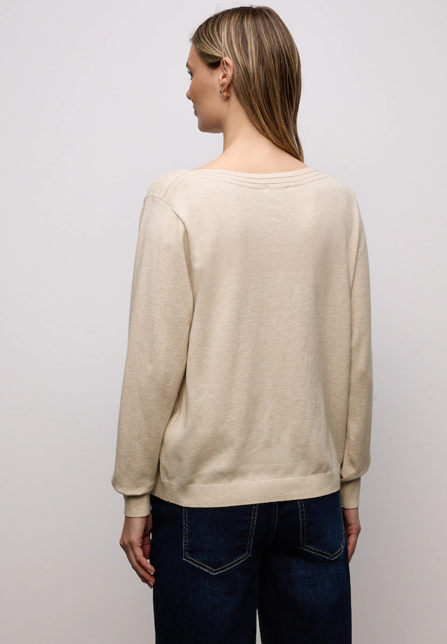STREET ONE Strickpullover U-Boot-Ausschnitt mit Strukturdetails