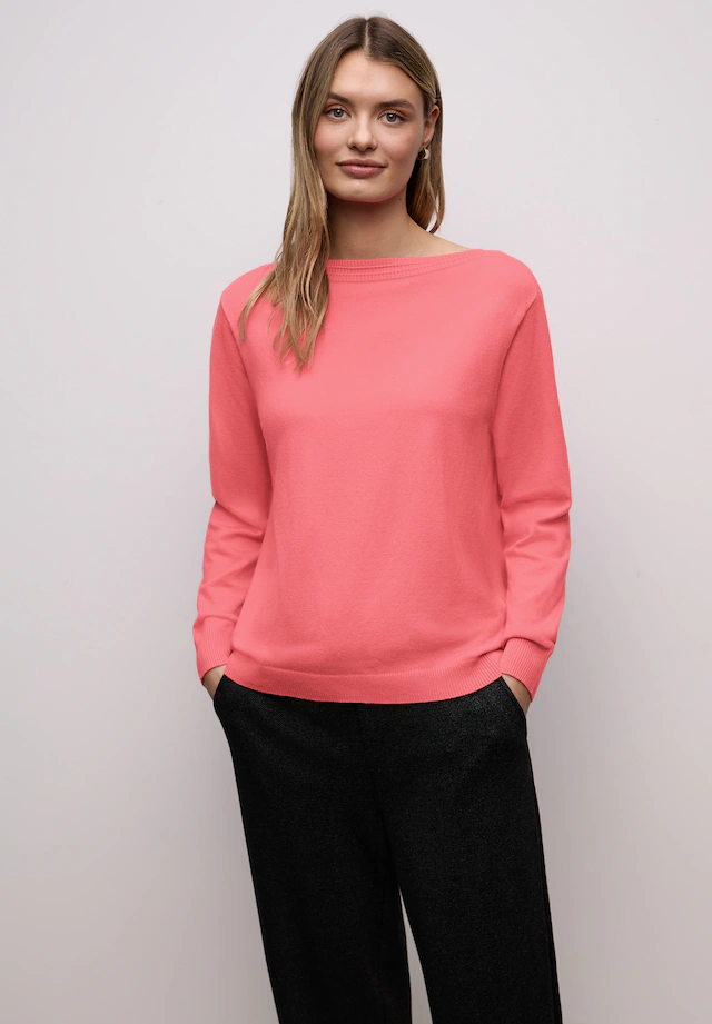 STREET ONE Strickpullover U-Boot-Ausschnitt mit Strukturdetails
