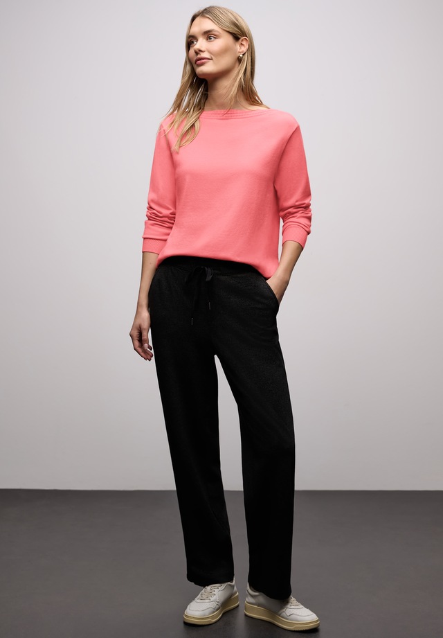 STREET ONE Strickpullover U-Boot-Ausschnitt mit Strukturdetails