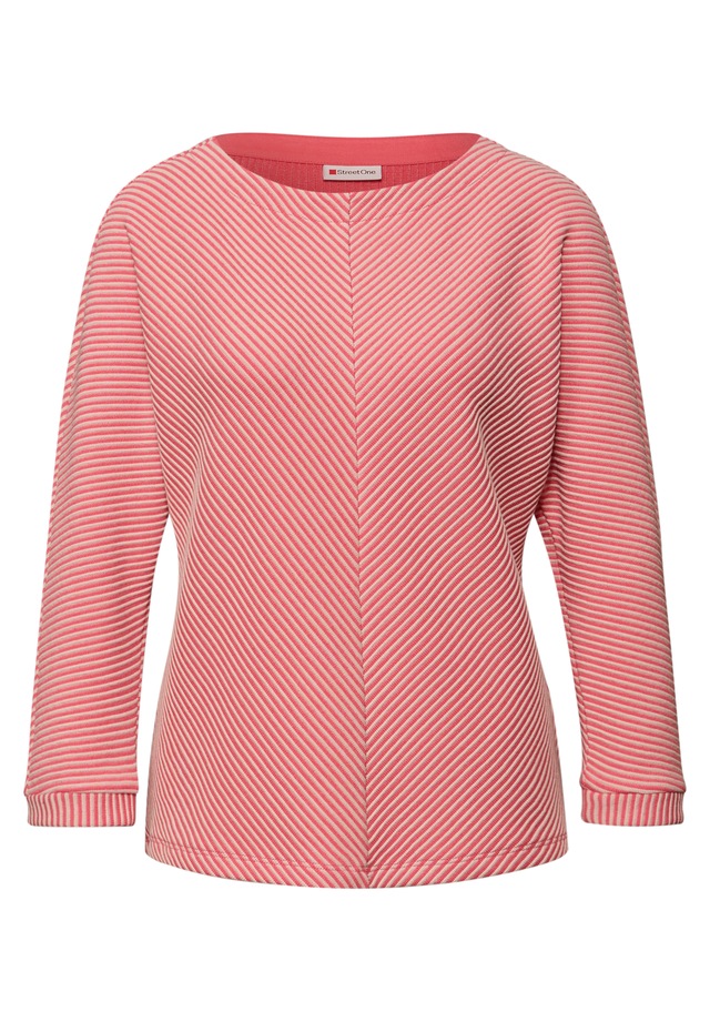 STREET ONE Strickpullover 3/4-Arm mit Two-Tone-Effekt und feinem Strukturmuster