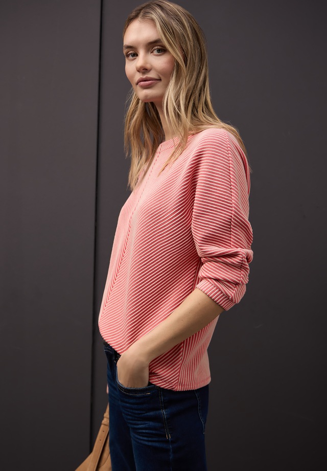 STREET ONE Strickpullover 3/4-Arm mit Two-Tone-Effekt und feinem Strukturmuster