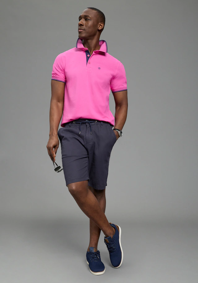 DELMAO Poloshirt »Neue Kollektion!« normale Passform, Kurzarm, mit Stickerei