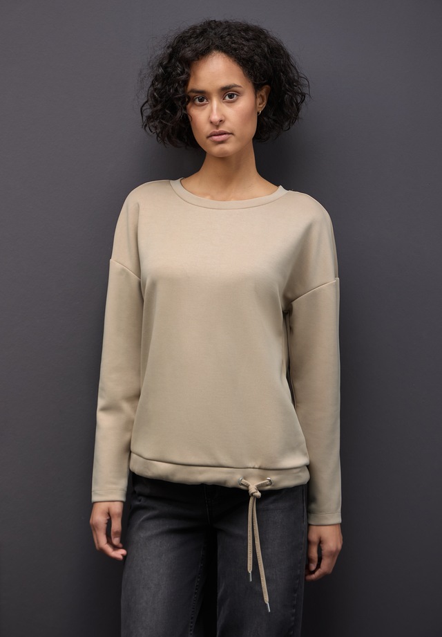 STREET ONE Langarmshirt mit Tunnelzug am Saum