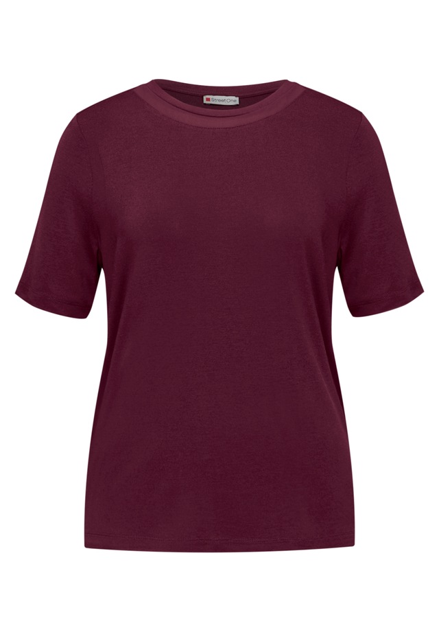 STREET ONE Kurzarmshirt mit Chiffon-Detail