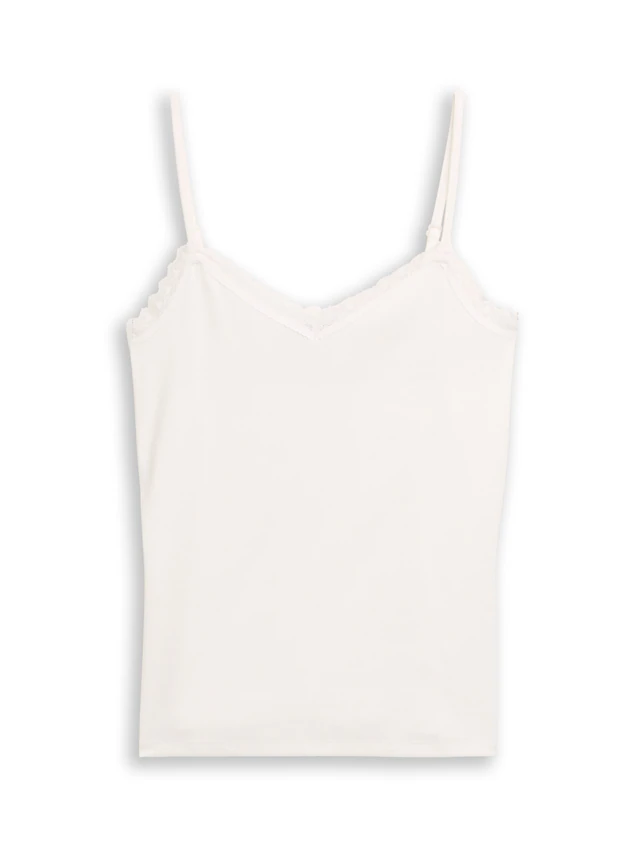 TOM TAILOR Denim Spaghettitop Sommertop mit Spitze