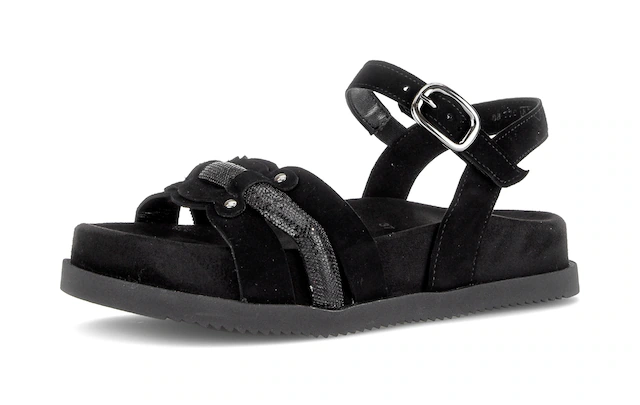 Gabor Sandalette Riemchensandale, Sommerschuh mit glänzendem Schmuckriegel