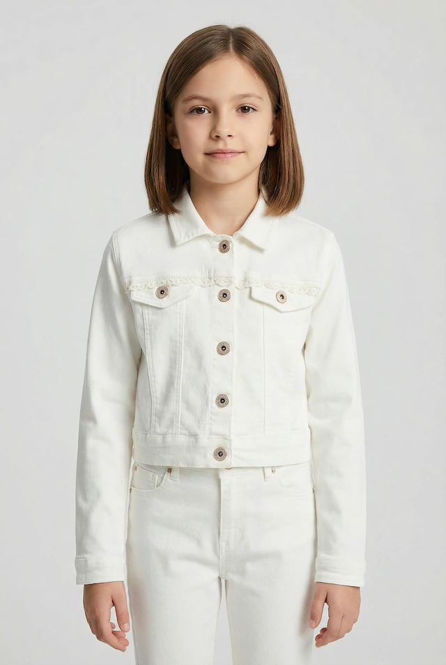happy girls Jeansjacke ohne Kapuze mit tollem Spitzendetail