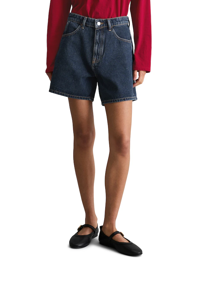 Marc O'Polo DENIM Jeansshorts »Model Filda relaxed aus Rigid Denim« hohe Leibhöhe