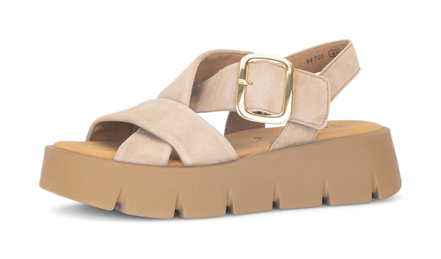 Gabor Keilsandalette , Plateau, Sommerschuh, Riemchensandale mit Kreuzbandage