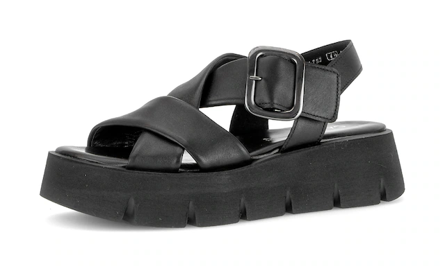 Gabor Keilsandalette , Plateau, Sommerschuh, Riemchensandale mit Kreuzbandage