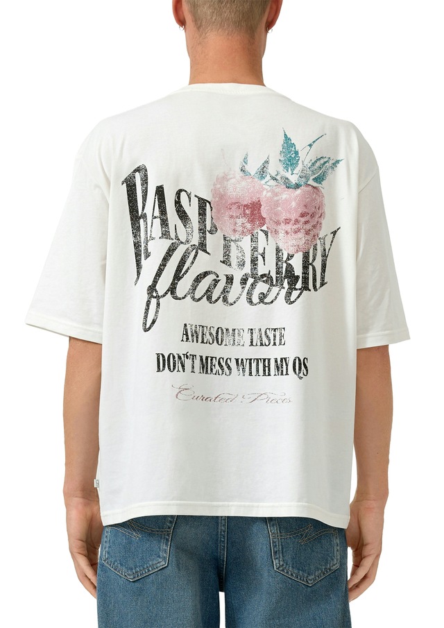 QS T-Shirt Sommershirt mit Rücken-Print