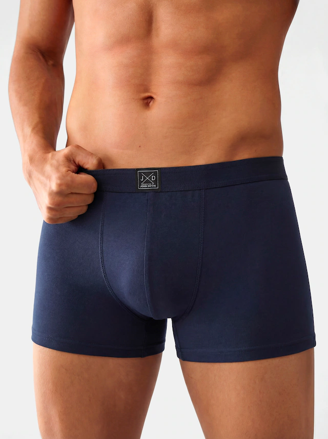 John Devin Boxer »Boxershorts für Herren« Packung, 5 Stk. unifarben, mit Logoschriftzug am Bund, Jersey-Material
